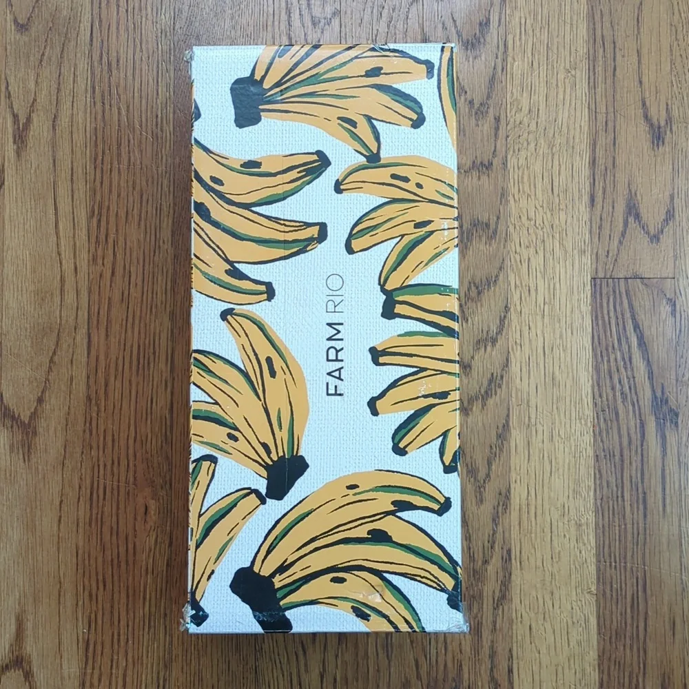 NIB FARM Rio Monstera Anatomic Slide Sandals In Orange Women's Size 7